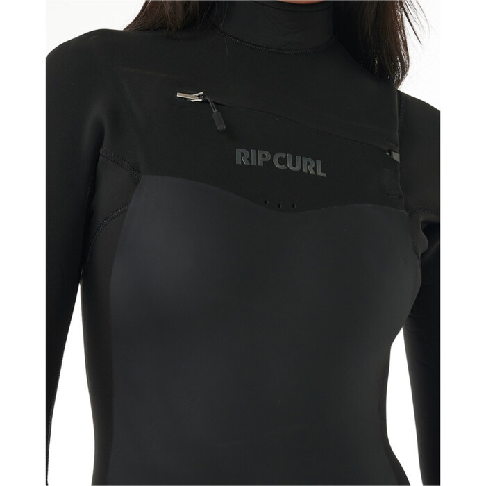 2024 Rip Curl Frauen Dawn Patrol 3/2mm Brustreiverschluss Neoprenanzug 14VWFS - Black